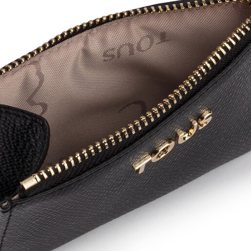 Black Leather Odalis Change purse and Cardholder