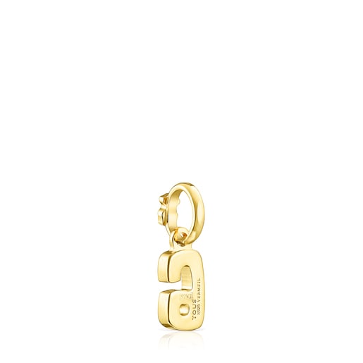Colgante número 6 con baño de oro 18 kt sobre plata Numbers