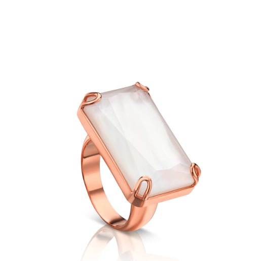 Rose Vermeil Silver Join Ring with Quartz | TOUS