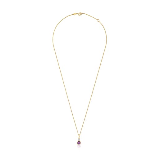 Золотое колье Color Kings с аметистом и бриллиантами