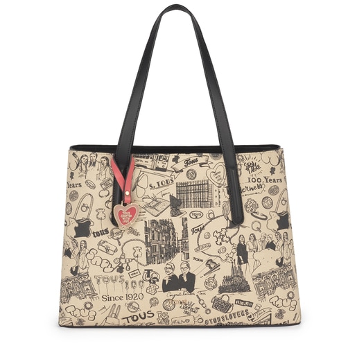 Shopping-Tasche TOUS Centenary in Beige und Schwarz