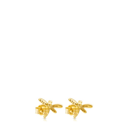 TOUS Bera Earrings in Gold with Diamonds.