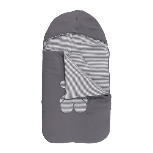 Bear striped bag in grey