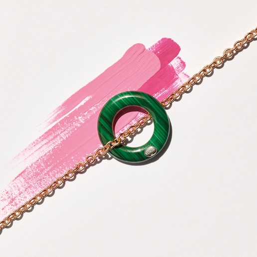 Anilla pequeña Hold Gems de Amazonita y Plata