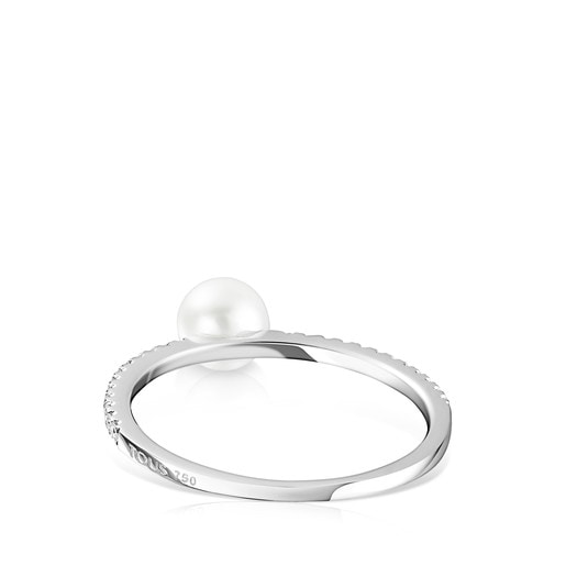 Les Classiques Ring in White gold with Diamonds and Pearl