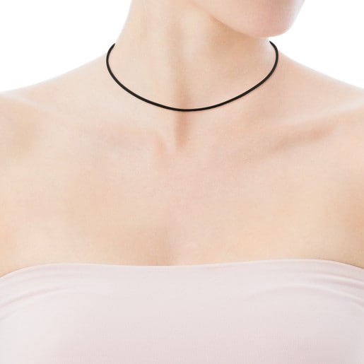 Black IP Steel and Rose Vermeil Silver TOUS Icon Mesh Necklace