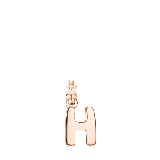 Colgante letra H de plata vermeil rosa Alphabet