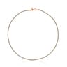 Gray Cord TOUS Chokers Choker with Rose Silver Vermeil