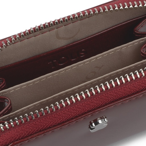 محفظة نقود Dorp متوسطة الحجم باللون العنابي