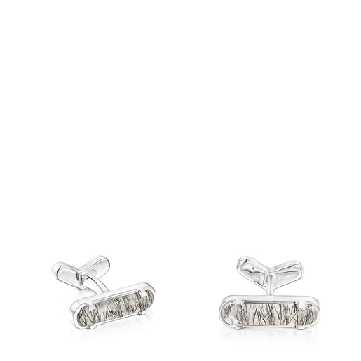 Gemelos TOUS Papa de plata y cuarzo turmalinado