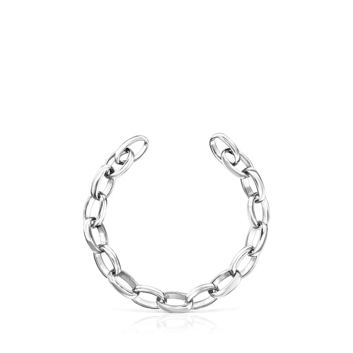 Oval Silver Hold Bracelet