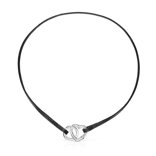 Hold Bracelet - Necklace Set in Silver and Leather