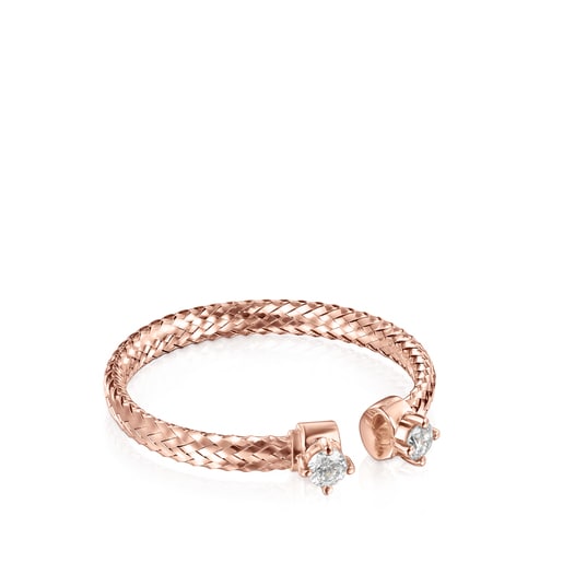Открытое кольцо Light из розового золота с бриллиантами