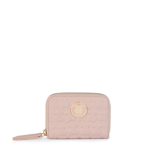 Mittelgroßes Portemonnaie Sherton aus Leder in Pink
