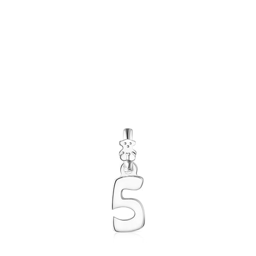 Silver Numbers number 5 Pendant