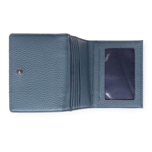 Small blue Leather Alfa Wallet