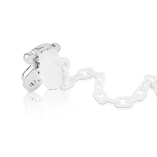 Silver Sweet Dolls small bear Pacifier clip | TOUS