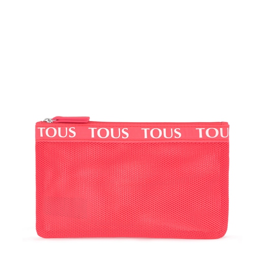 Stredne veľká fluorescenčná ružová toaletná taška T Colors