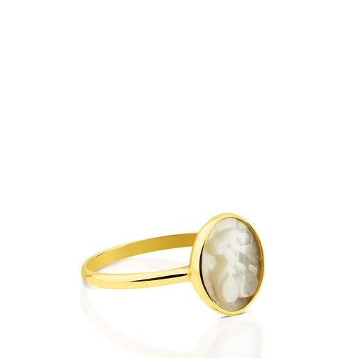 Gold with Mother-of-Pearl Camee Ring