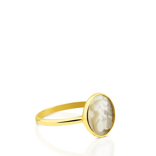 Anillo tous nacar blanco clearance