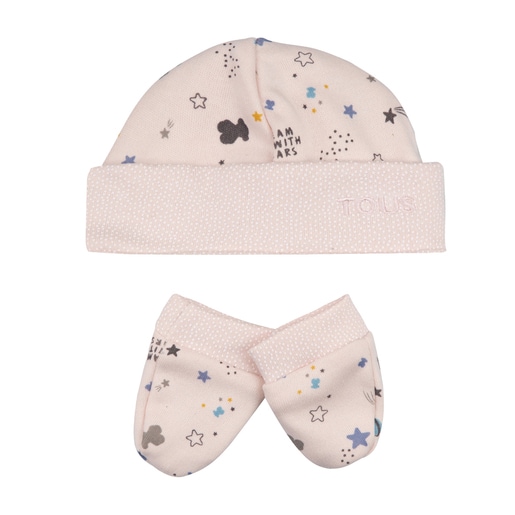 Conjunto gorro y manoplas recien nacido sales