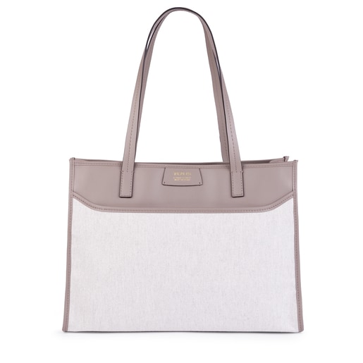 תיק סל Amba מעור בצבע חום אפרפר