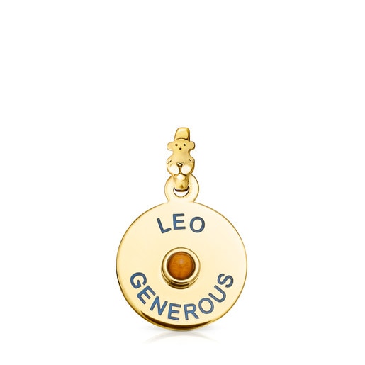 Colgante TOUS Horoscopes Leo con baño de oro 18 kt sobre plata con Ojo de Tigre