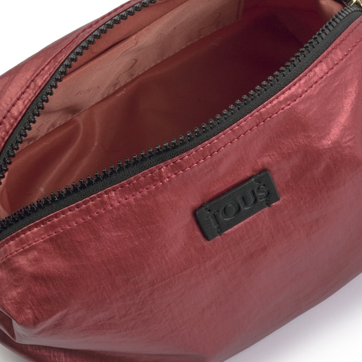 حقيبة أدوات التجميل Pleat Upكبيرة باللون الوردي