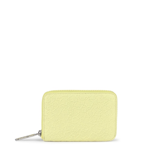 Μικρό πορτοφόλι Sira από δέρμα σε κίτρινο χρώμα