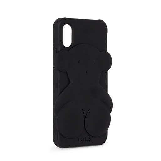 Funda de mòbil iPhone X Rubber Bear de color negre