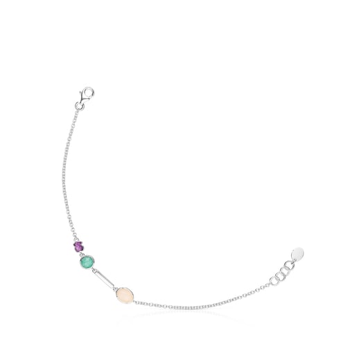 Pulseira Cool Color em Prata e Pedras Preciosas