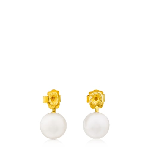 Gold Ivette Earrings with Pearl