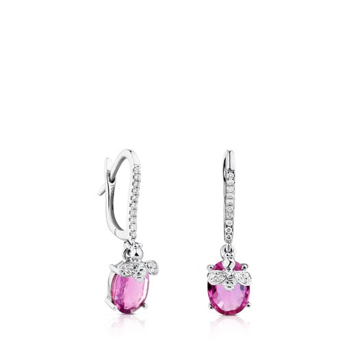 ATELIER Precious Gemstones Earrings in white Gold with Diamonds and Sapphires