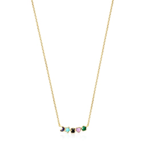 Glory Necklace in Silver Vermeil with Gemstones | TOUS