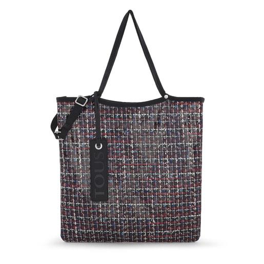 Shopping-Tasche Jodie aus marineblauem Tweed