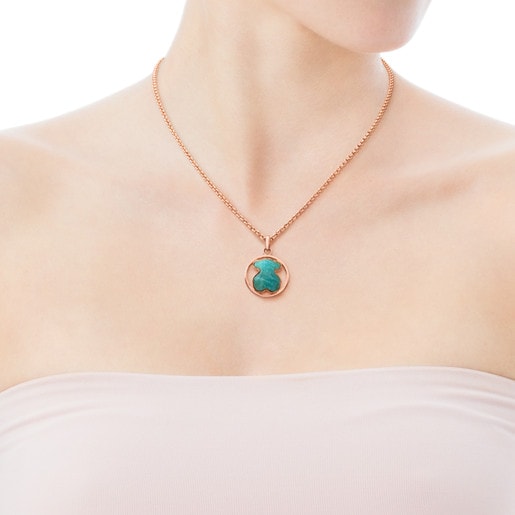 Rose Vermeil Silver Camille Pendant with Amazonite