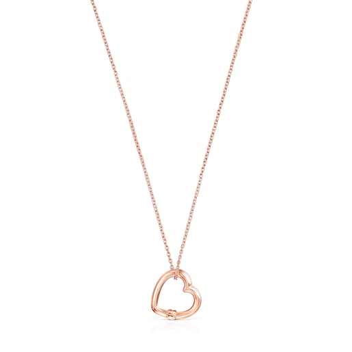 Collana cuore con placcatura in oro rosa 18 kt su supporto in argento