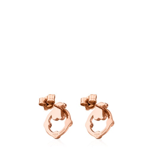 Boucles d’oreilles Super Power petites en Argent Vermeil rose avec Pierres précieuses