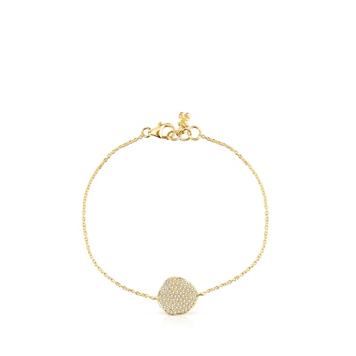 Gold Nenufar Bracelet with Diamonds | TOUS