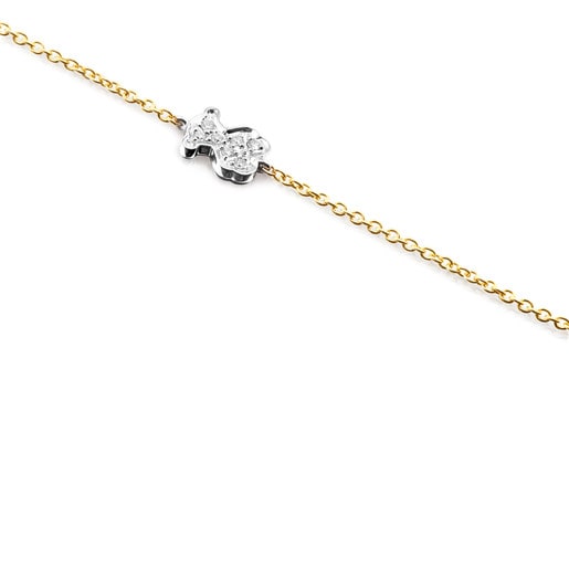Gold Bracelet with Diamonds Bear motif Icon Gems | TOUS
