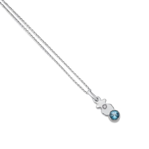 White Gold Somni Necklace with Topaz and Diamond