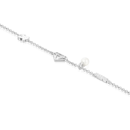 Серебряный браслет Since 1920 с жемчугом