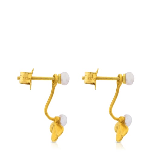 قرط Happy Moments الذهبي مع اللؤلؤ