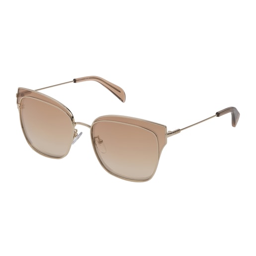 Light gold colored Metal Metal Bear Sunglasses