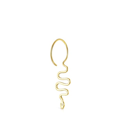 Gold TOUS Good Vibes serpent 1/2 Earring with Diamonds