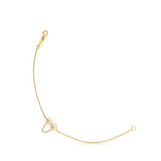 Gold Icon Pearl Bracelet with Diamond and Pearl