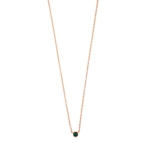 Rose Vermeil Silver Super Power Necklace with Malachite