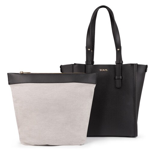 Black-bronze Leather Floriana Shopping bag