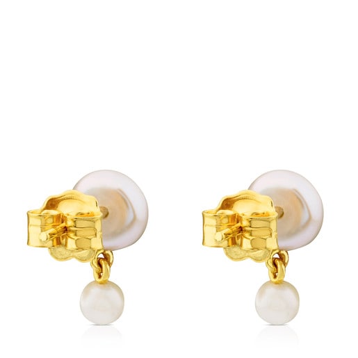 Gold Icon Pearl Earrings with Pearl