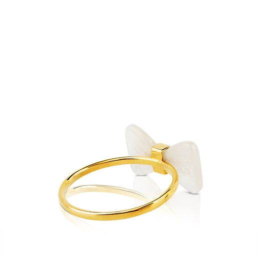 Gold Fermé Ring with Mother of Pearl